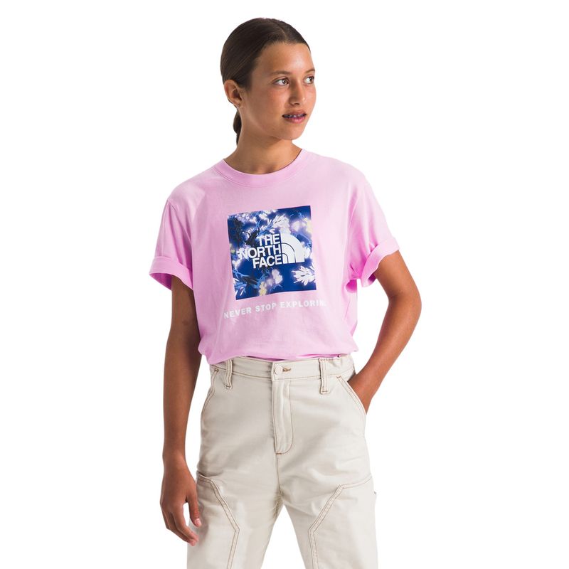 The-North-Face-Box-NSE-Short-Sleeve-Tee---Youth-Cyber-Pink