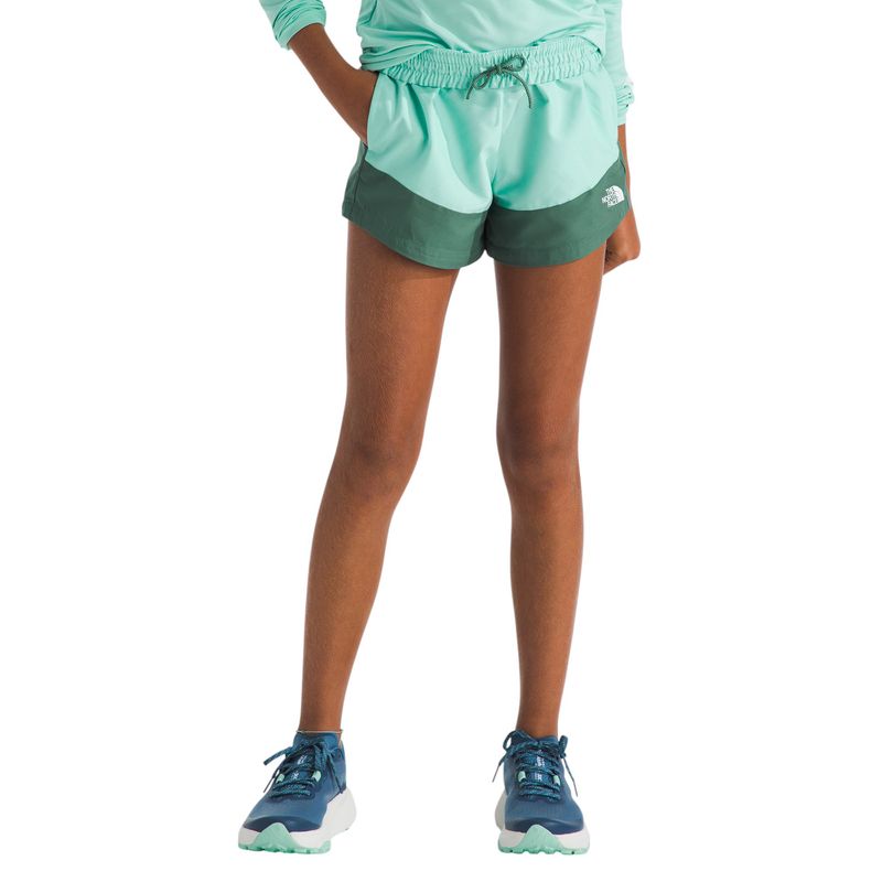 The-North-Face-Class-V-Pathfinder-Pull-On-Short---Girls--Bright-Foam-TNF-Topo-Phantom-Print---Duck-Green-TNF-Topo-Phantom-Print