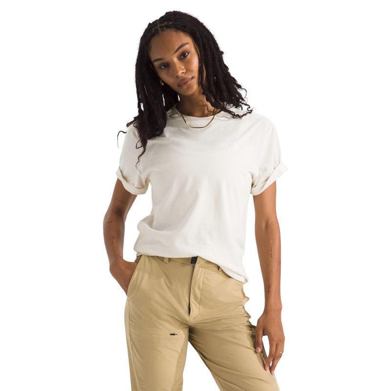 The-North-Face-Core-Box-NSE-Short-Sleeve-Short---Women-s-White-Dune