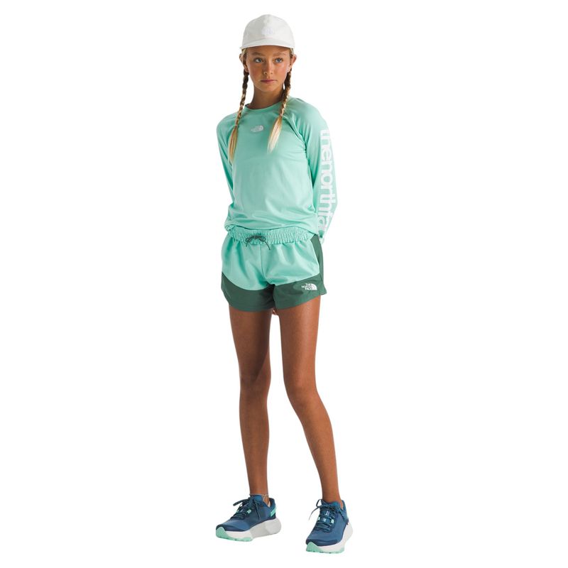 The-North-Face-Class-V-Pathfinder-Pull-On-Short---Girls--Bright-Foam-TNF-Topo-Phantom-Print---Duck-Green-TNF-Topo-Phantom-Print
