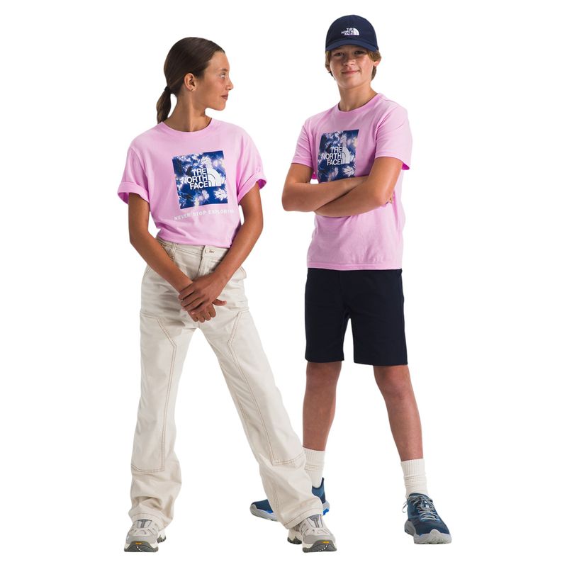 The-North-Face-Box-NSE-Short-Sleeve-Tee---Youth-Cyber-Pink
