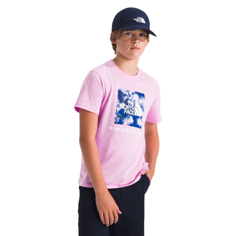 The-North-Face-Box-NSE-Short-Sleeve-Tee---Youth-Cyber-Pink