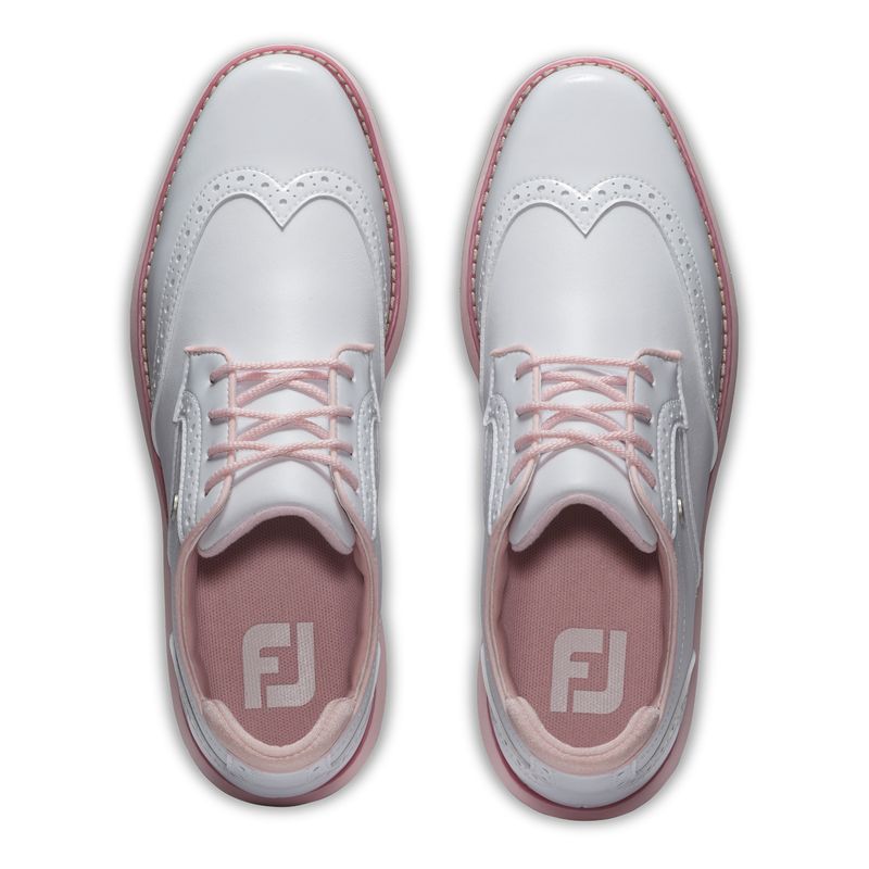 FootJoy-Traditions-Wing-Tip-Golf-Shoe---Women-s-White---Pink