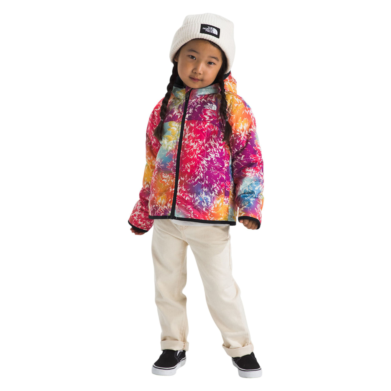 The North Face Reversible Shasta Full-Zip Hooded Jacket - Girls' Radiant Poppy Blowing Wind Print