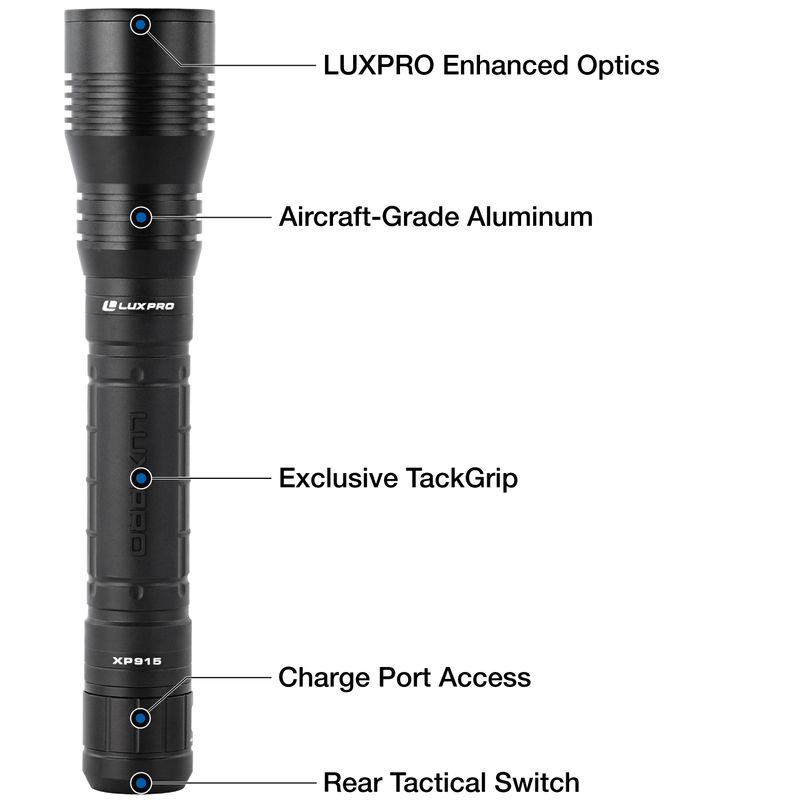 LUXPRO-1600-Lumen-Pro-Series-Rechargeable-Flashlight-Tan---Black
