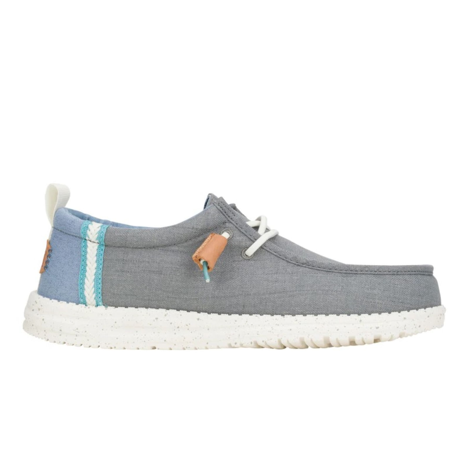 Hey Dude Wally Summer Linen Shoe - Men's Monument Grey / Faded Denim