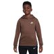 Nike Sportswear Club Fleece Pullover Hoodie - Youth Fauna Brown / White