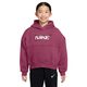 Nike NSW Club Fleece Boxy GX Star Hoody - Girls' Sweet Beet / White