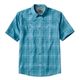 Orvis Tech Chambray Short-Sleeved Plaid Work Shirt - Men's Bluelagoon
