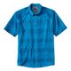 Orvis Tech Chambray Short-Sleeved Plaid Work Shirt - Men's Navy / Pacific Blue