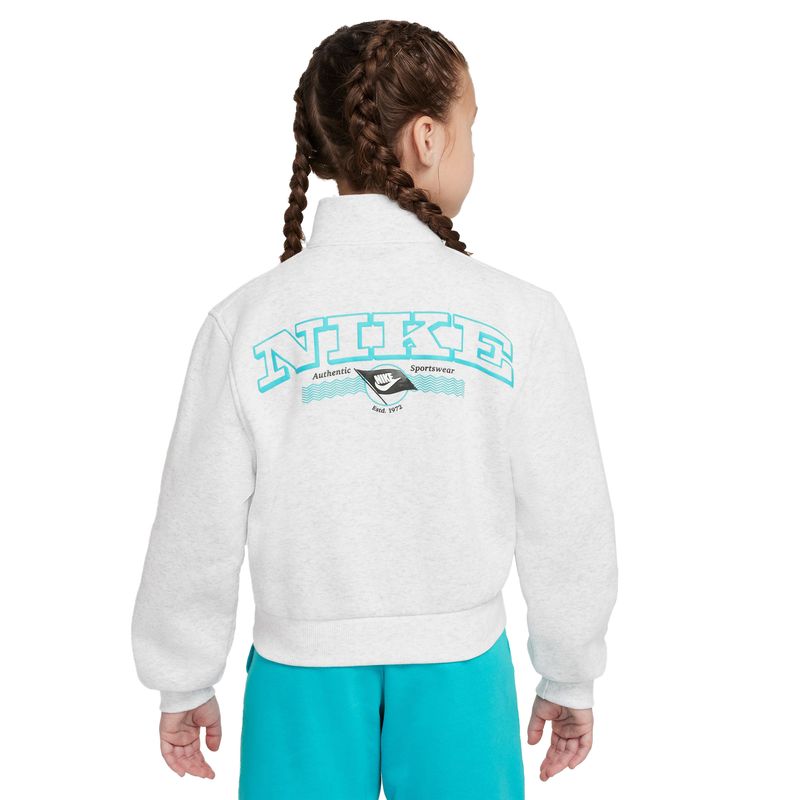 Nike-Sportswear-Club-Fleece-LS-Half-Zip---Girls--Birch-Heather---Dusty-Cactus---Dusty-Cactus