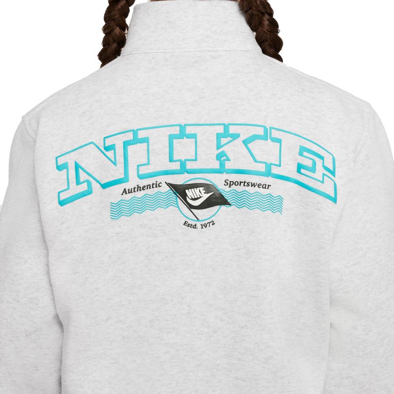 Nike-Sportswear-Club-Fleece-LS-Half-Zip---Girls--Birch-Heather---Dusty-Cactus---Dusty-Cactus