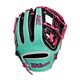 WILSON GLOVE A2K SUMMER 2025 1720 Black / Seafoam SuperSnakeSkin / Flamingo Pink