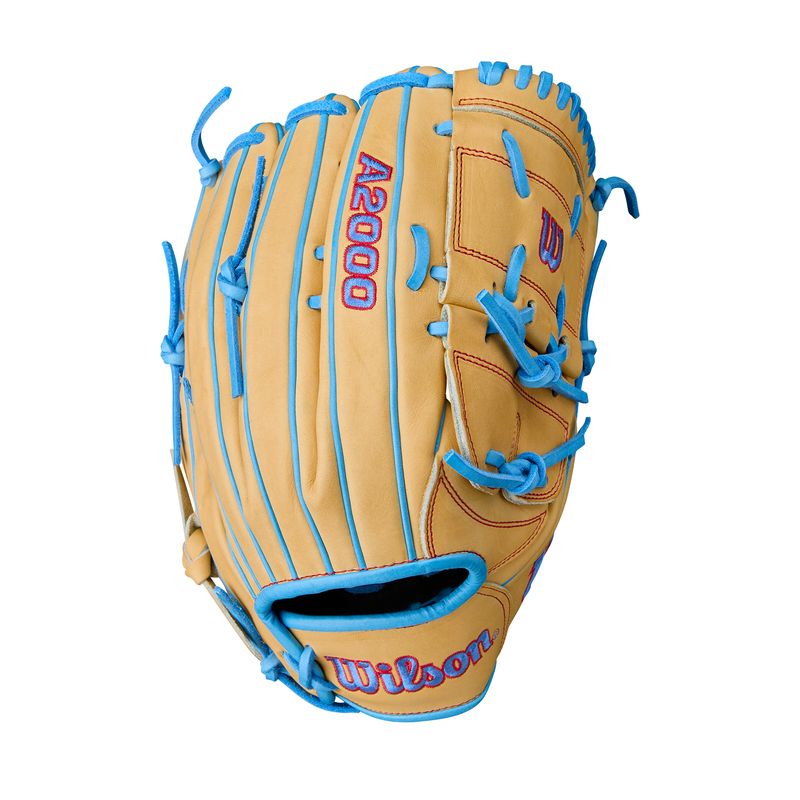 WILSON-GLOVE-A2000-SUMMER-2025-B125-Blonde---Sky-Blue---Red