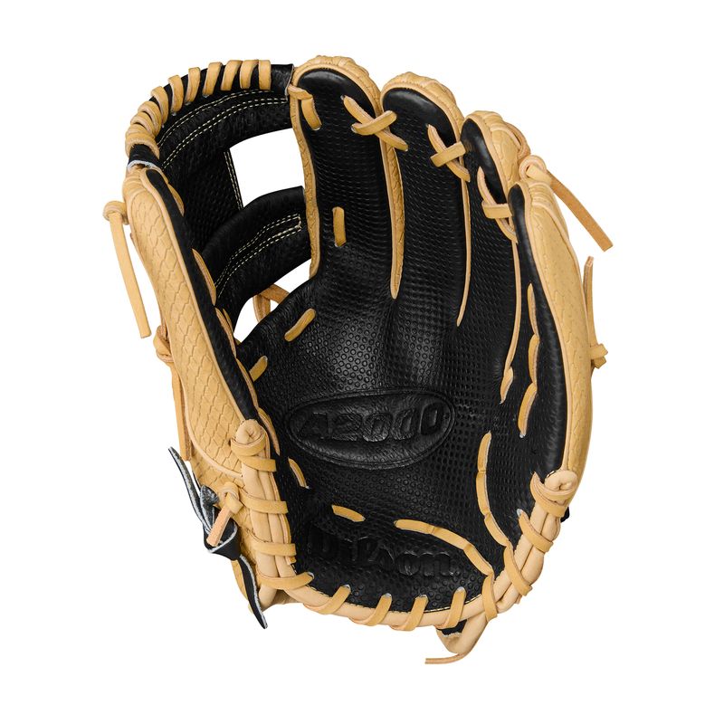 WILSON-GLOVE-A2000-SUMMER-2025-KBH13-Blonde---Blonde-SuperSnakeSkin---Black---Wilson-Yellow
