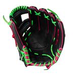 WILSON-GLOVE-A2000-SUMMER-2025-1786-Black---Neon-Green-SuperSkin---Black-SuperSkin---Flamingo-Pink