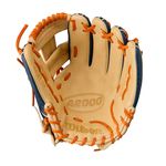 WILSON-GLOVE-A2000-SUMMER-2025-JA27-Navy---Navy-SuperSnakeSkin---Blonde---Orange