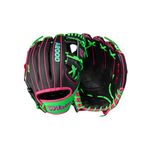 WILSON-GLOVE-A2000-SUMMER-2025-1786-Black---Neon-Green-SuperSkin---Black-SuperSkin---Flamingo-Pink