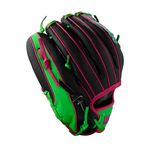 WILSON-GLOVE-A2000-SUMMER-2025-1786-Black---Neon-Green-SuperSkin---Black-SuperSkin---Flamingo-Pink