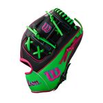 WILSON-GLOVE-A2000-SUMMER-2025-1786-Black---Neon-Green-SuperSkin---Black-SuperSkin---Flamingo-Pink