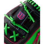 WILSON-GLOVE-A2000-SUMMER-2025-1786-Black---Neon-Green-SuperSkin---Black-SuperSkin---Flamingo-Pink