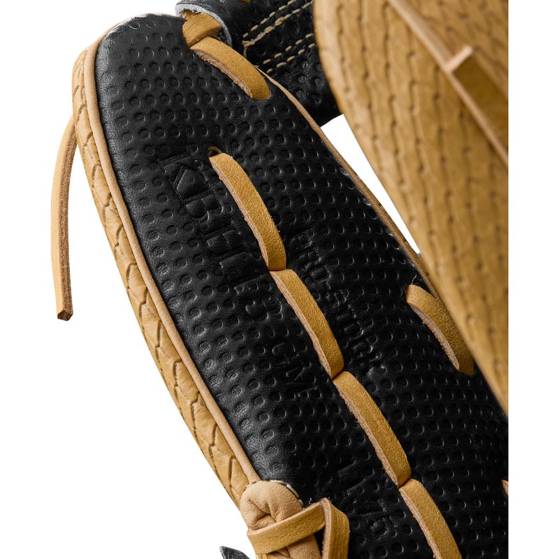 WILSON-GLOVE-A2000-SUMMER-2025-KBH13-Blonde---Blonde-SuperSnakeSkin---Black---Wilson-Yellow