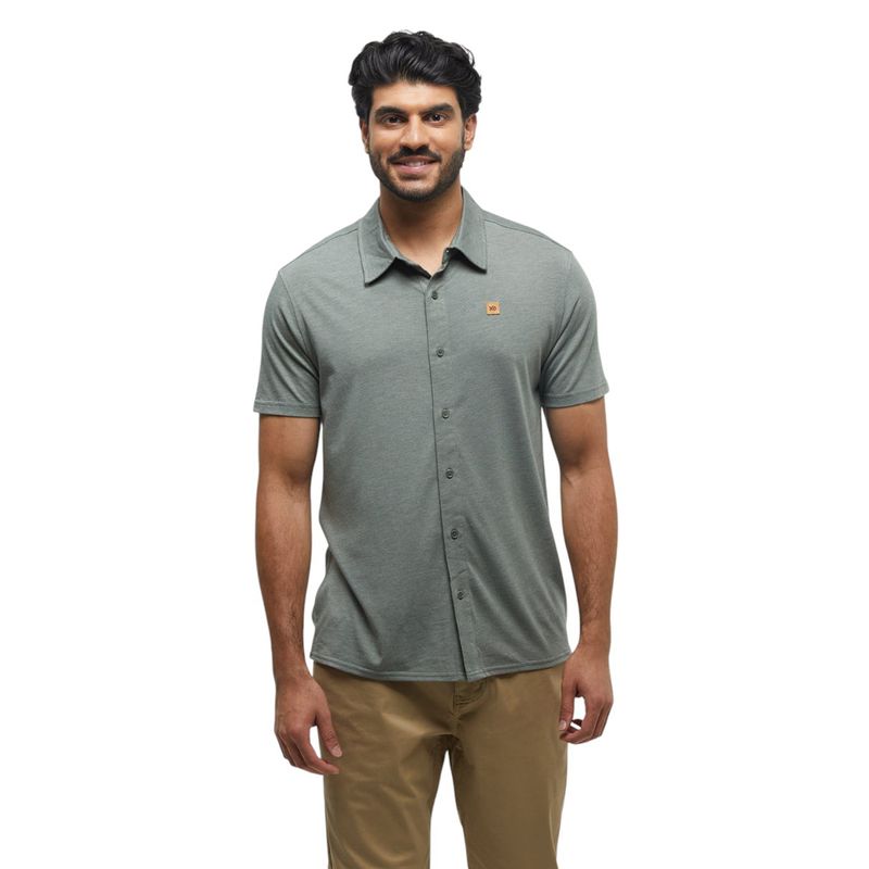 Tentree Treeblend Shortsleeve Shirt - Men's Agave Green Heather