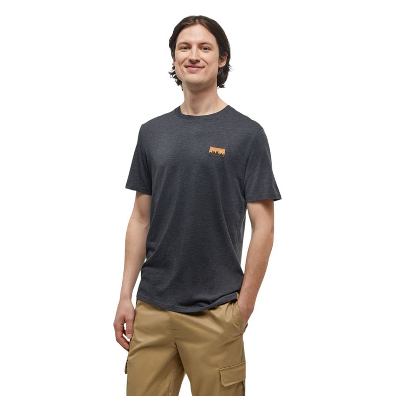 Tentree Juniper Cork Patch T-Shirt - Men's Meteorite Black Heather/Cork Patch