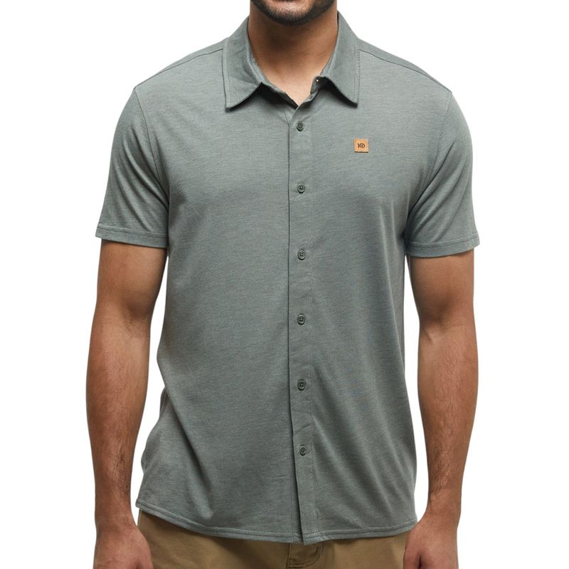 Tentree Treeblend Shortsleeve Shirt - Men's Agave Green Heather