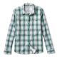 Orvis River Guide Long-Sleeve Shirt - Women's Cyan / Citrus Plaid