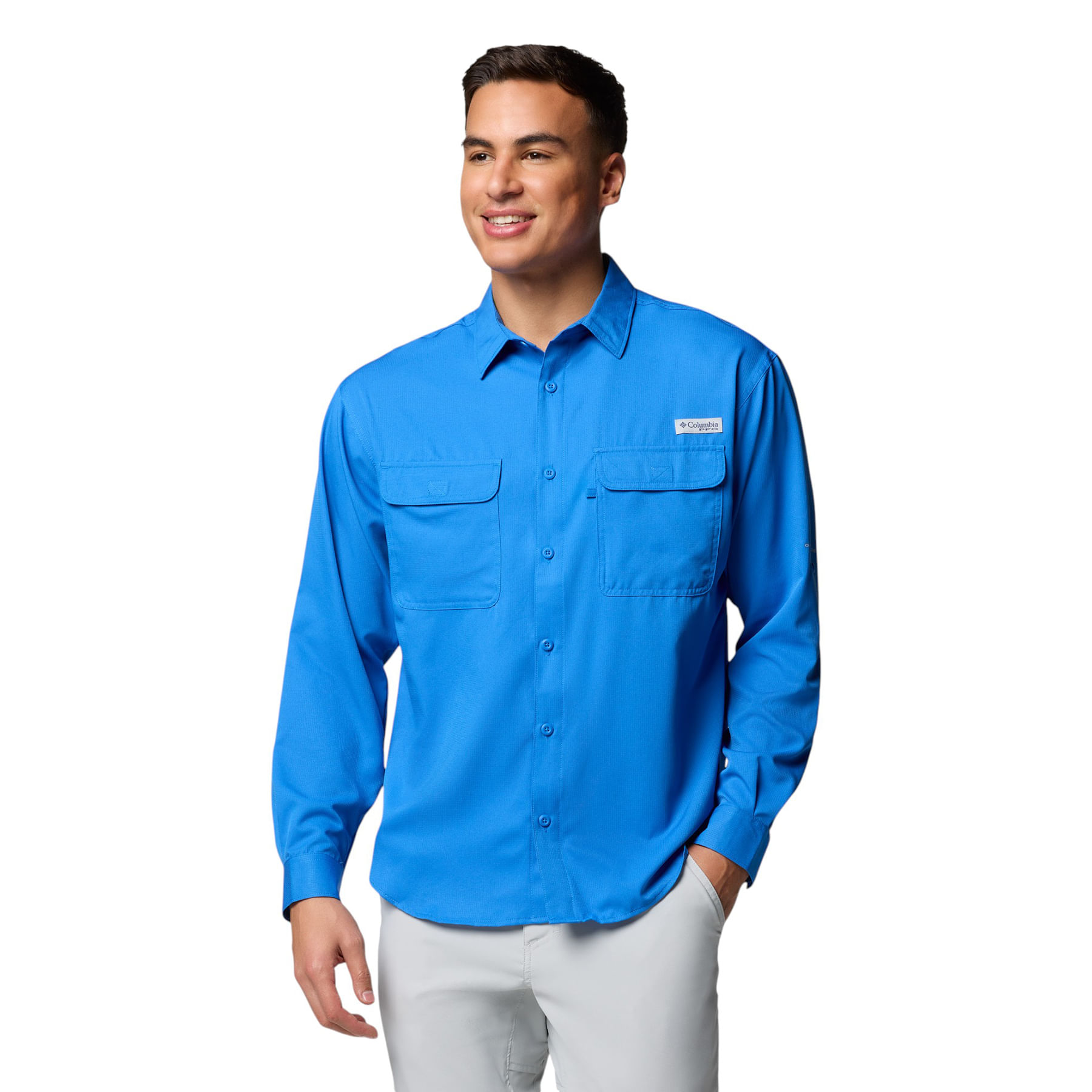 Columbia Shirt PFG Backwater Long Sleeve - Men's Vivid Blue