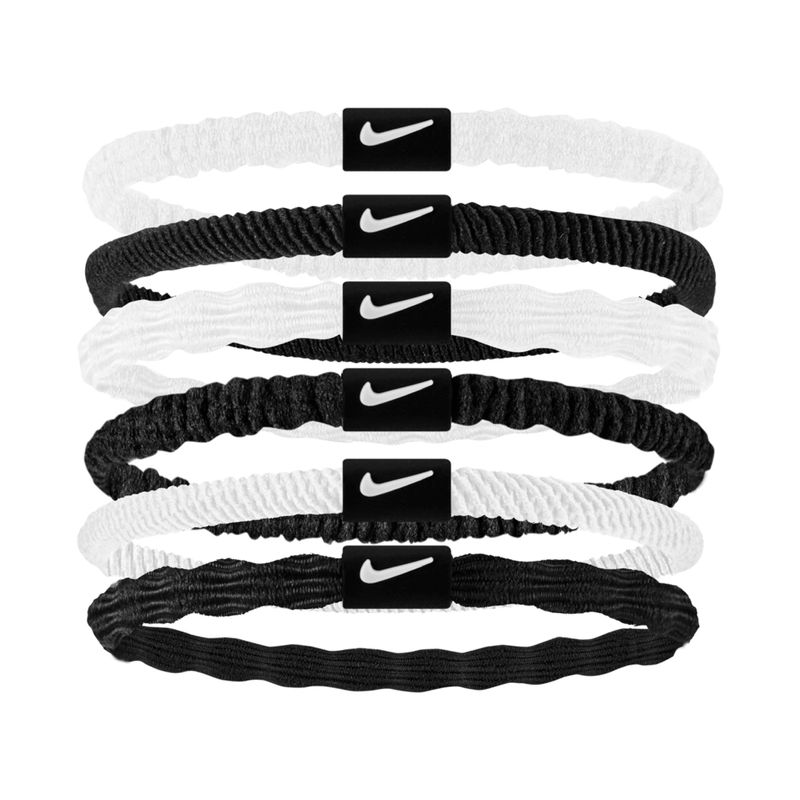 Nike Flex Hair Ties (6 Pack) White / Black / White / White