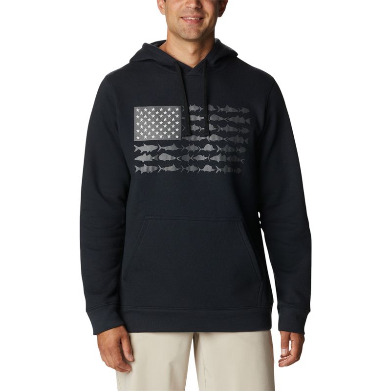Columbia PFG Fish Flag II Hoodie - Men's Black / Graphite USA