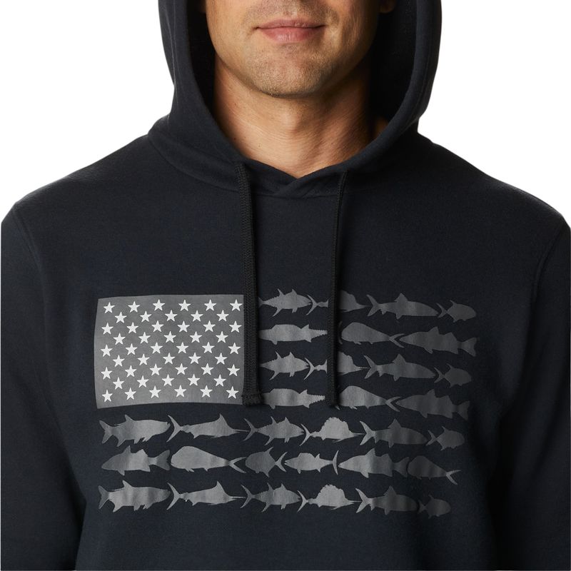 Columbia PFG Fish Flag II Hoodie - Men's Black / Graphite USA