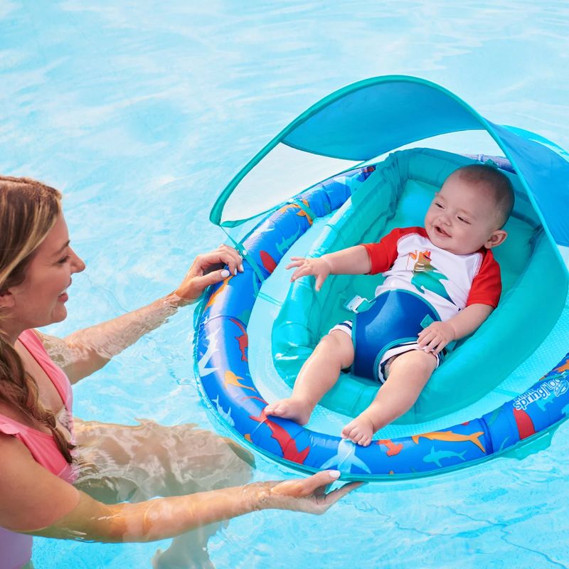 SwimWays-Inflatable-Spring-Float-with-Canopy---Infant-Shark