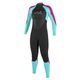 O'neill Epic 4/3mm Back Zip Full Wetsuit - Girls Black / Seaglass / Berry