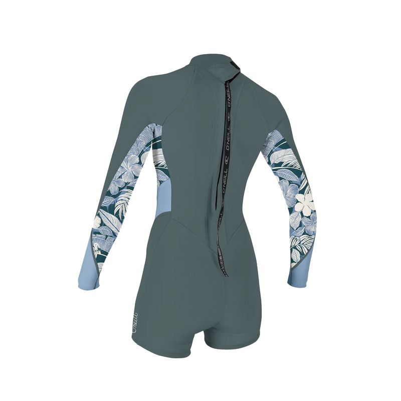 O-neill-Bahia-2mm-Back-Zip-Long-Sleeve-Spring-Wetsuit---Women-s-Shade---Palmento-Tropical---Faded-Denim