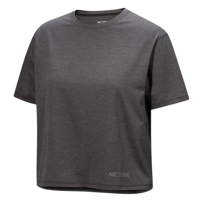 Arc-teryx-Taema-Crop-Logo-Short-Sleeve-Shirt---Women-s-Black-Heather---Graph