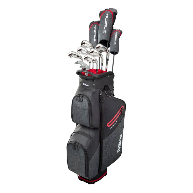 Wilson-Profile-Complete-Golf-Club-Cart-Bag-Set---Senior-Black---Red