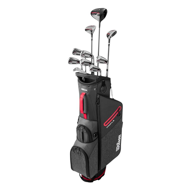 Wilson-Profile-Complete-Golf-Club-Stand-Bag-Set---Teen-Black---Red