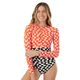 Roxy Checked Out Surf Suit Top - Women's Black / Pink
