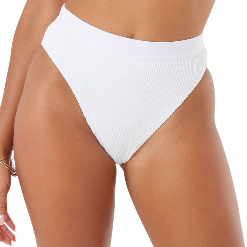 ROXY-W-RIB-ROXY-LOVE-BANDED-HIGH-WAIST-CHEEKY-BOTTOM-White