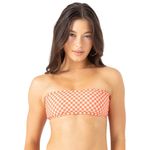 ROXY-W-FLOWER-POWER-LACE-UP-BANDEAU-TOP-Red