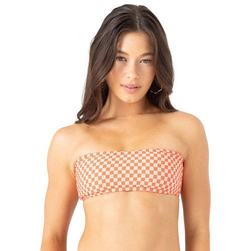 Roxy Flower Power Lace Up Bandeau Bikini Top - Women's