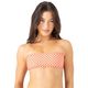 ROXY W FLOWER POWER LACE UP BANDEAU TOP Red