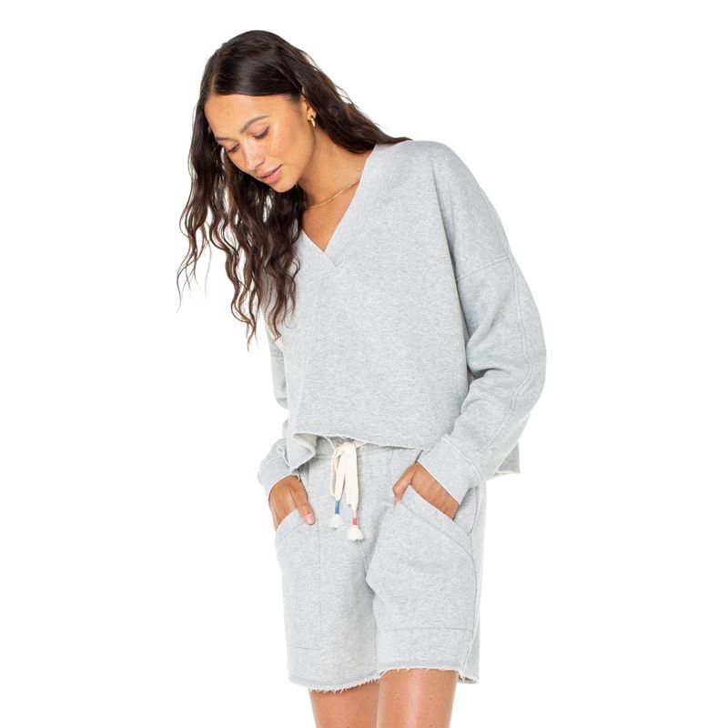 Roxy Lowland Top - Women's Heather Grey Solid