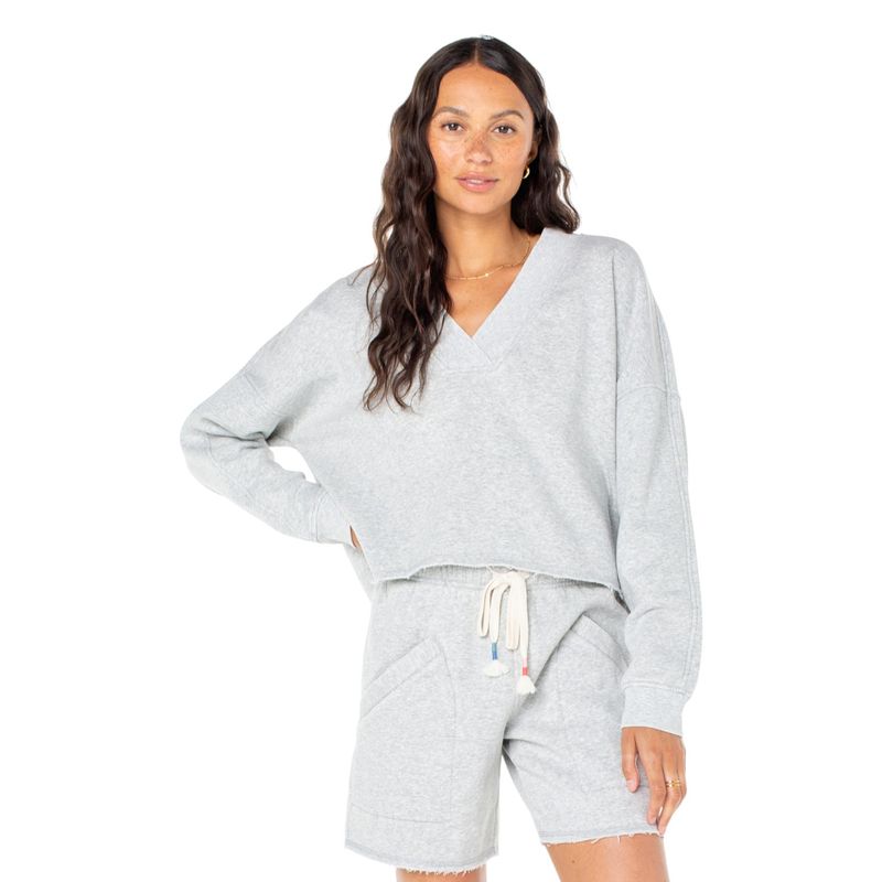 Roxy Lowland Top - Women's Heather Grey Solid