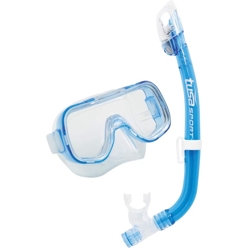 TUSA-Mini-Kleio-Youth-Dry-Combo-Snorkel-Clear-Blue