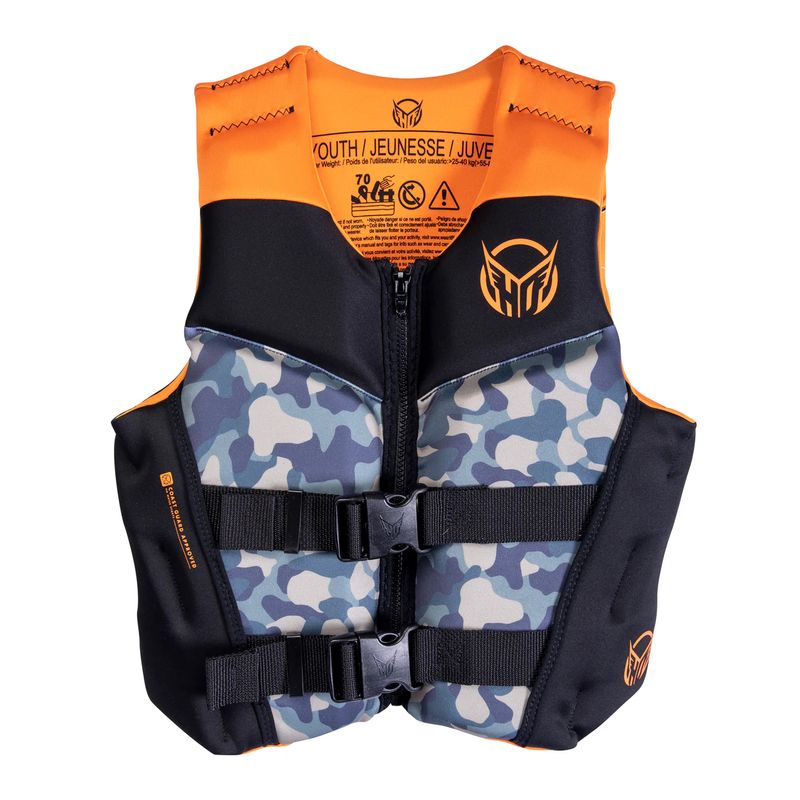 HO-Sports-Pursuit-Life-Vest---Boys-Orange---Black---Blue-Camo