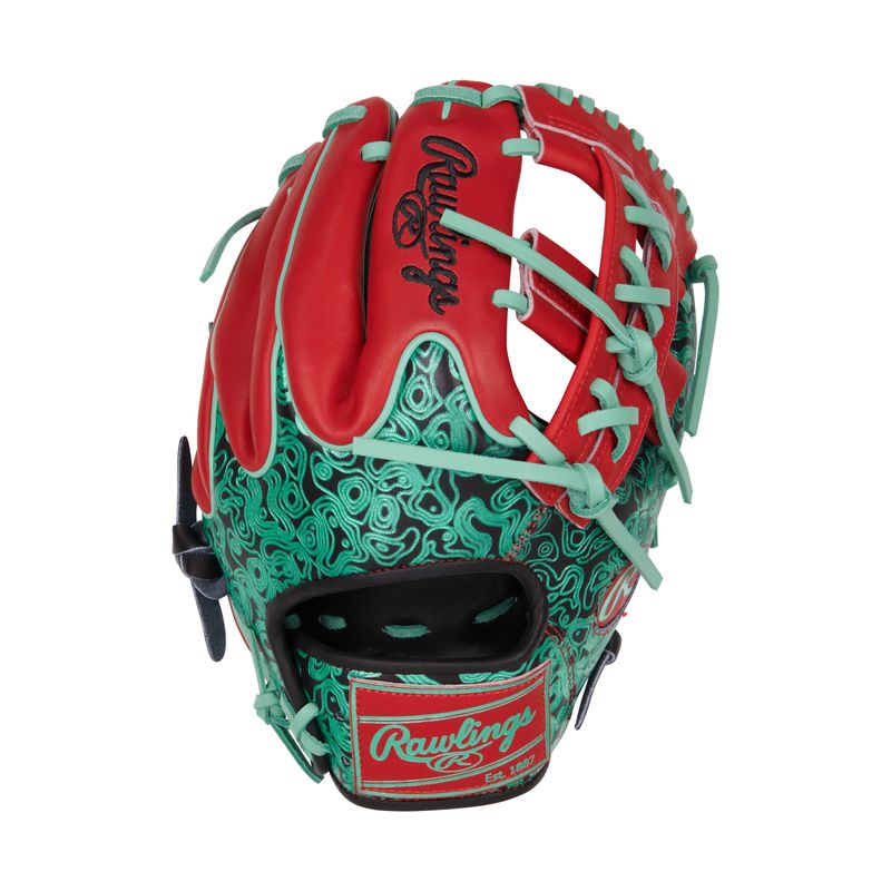 Rawlings Heart of the Hide ColorSync 9.0 Infield Glove Black / Scarlet / Mint